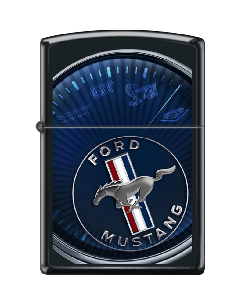 Zippo Lighter - Personalized Customize Message Engrave on Backside for Ford Design Zippo Lighter (Ford Mustang Gauge Z5554)
