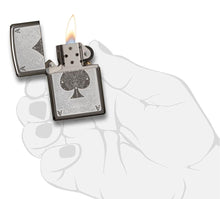 Load image into Gallery viewer, Zippo Lighter- Personalized Engrave Black Ice Ace of Spades Black Ice Ace 28323
