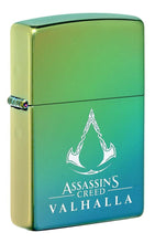 Load image into Gallery viewer, Zippo Lighter - Personalized Message Engraved on Backside for Assassin&#39;s Creed Windproof Zippo Lighter (Assassin&#39;s Creed Valhalla High Polish Teal 49530)
