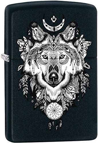 Zippo Lighter- Personalized Engrave Wolf WolvesZippo Lighter Black Aztec Z5315