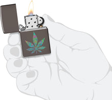 Load image into Gallery viewer, Zippo Funky Cannabis Design Black Ice Pocket Lighter
