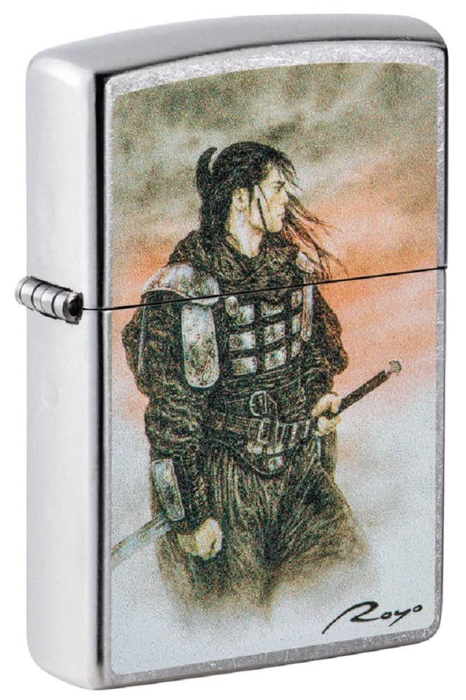 Zippo Lighter - Personalized Message Engraved Backside on Viking Design Windproof Lighter (Warrior Samurai 49767)