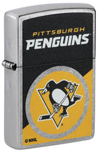 Load image into Gallery viewer, Zippo Lighter - Custom Engraved with Your Message for NHL Pittsburgh Penguins 2024 Street Chrome Pocket Lighter 46203
