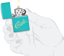 Load image into Gallery viewer, Zippo Lighter- Personalized Engrave for Chevy Chevrolet Flat Turquoise #48399
