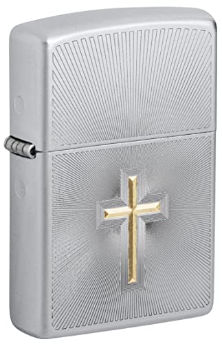 Zippo Lighter- Personalized Engrave Cross Design Two Tone Cross #48581