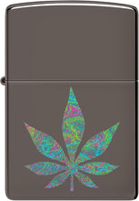Load image into Gallery viewer, Zippo Funky Cannabis Design Black Ice Pocket Lighter
