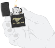 Load image into Gallery viewer, Zippo Ford Mustang Black Crackle Pocket Lighter
