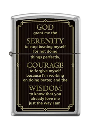 Zippo Lighter- Personalized Engrave Cross Prayer Design Serenity Prayer #Z5152