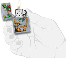 Load image into Gallery viewer, Zippo Chinese Dragon Street Chrome Design Pocket Lighter
