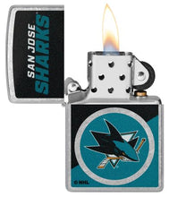 Load image into Gallery viewer, Zippo Lighter - Custom Engraved with Your Message for NHL San Jose Sharks 2024 Street Chrome Pocket Lighter 46204
