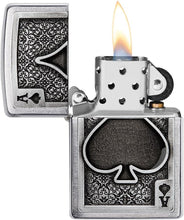 Load image into Gallery viewer, Zippo Lighter- Personalized Engrave Ace of SpadesZippo Ace of Spades B&amp;W #49637
