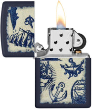 Load image into Gallery viewer, Zippo Lighter- Personalized Engrave Nautical Symbol Navy Matte #49774
