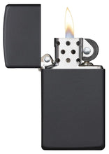 Load image into Gallery viewer, Zippo Lighter - Personalized Customize Message Engrave on Slim Size Windproof Lighter (Black Matte #1618)
