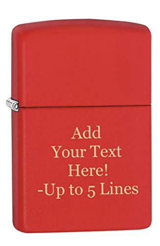 Zippo Lighter- Personalized Message Matte Colors Windproof Lighter Red #233