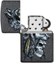 Load image into Gallery viewer, Zippo Lighter- Personalized Engrave Wolf WolvesZippo Lighter Black Crackle 29863
