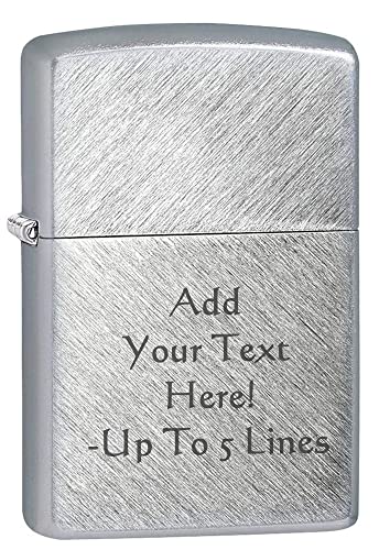 Zippo Lighter- Personalized Message Brushed Chrome Herringbone Sweep #24648
