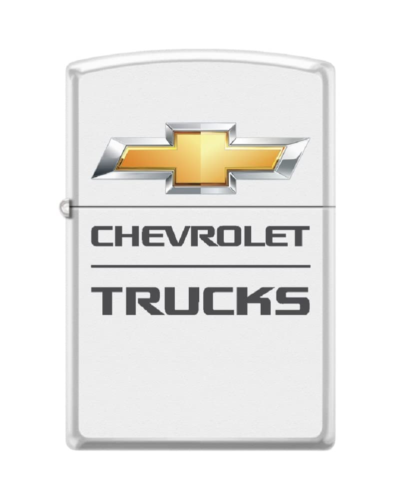 Zippo Lighter -for Chevy Chevrolet Trucks Cars Bowties Automobiles White Matte Windproof Lighter #Z5333