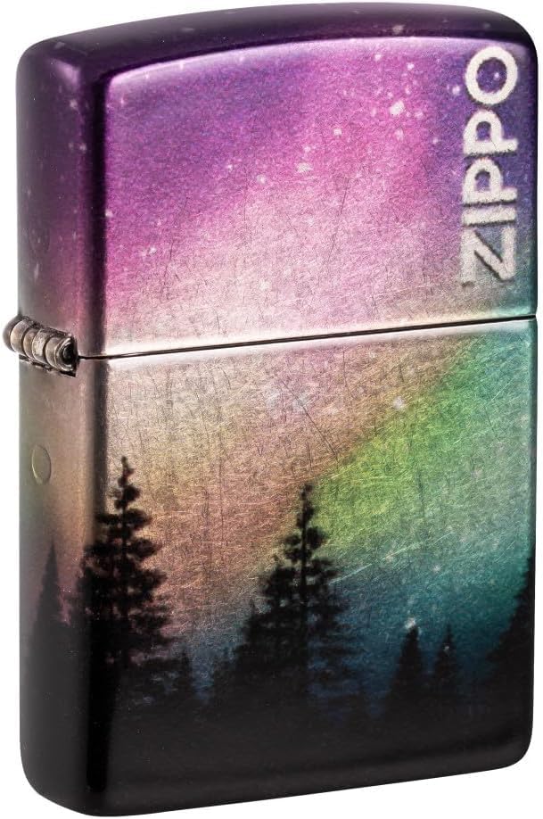 Zippo Lighter- Personalized Mountain Moon Scene Colorful Sky 48771