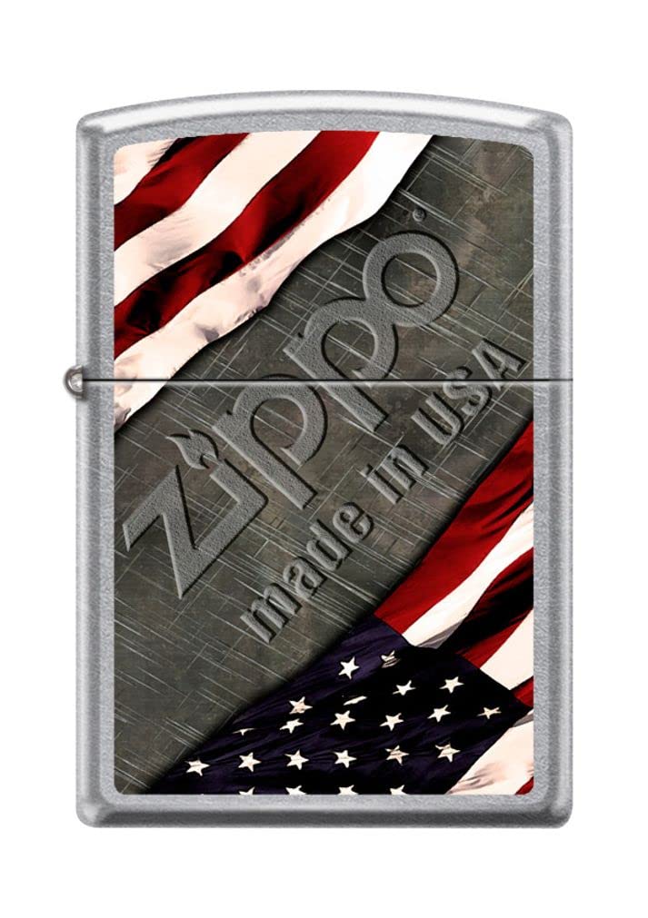 Zippo Lighter - Personalized Custom Message Engraved on Backside for Flags and Metal Made in USA Street Chrome #Z5083