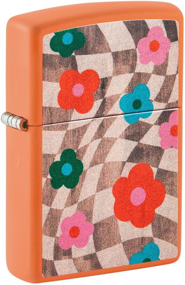 Zippo Lighter- Personalized Engrave Blossoms Flower Power Wavy Flowers 48718
