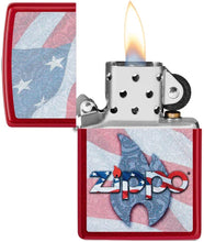 Load image into Gallery viewer, Zippo Lighter- Personalized Engrave Windproof LighterZippo Logo and Flag #49781
