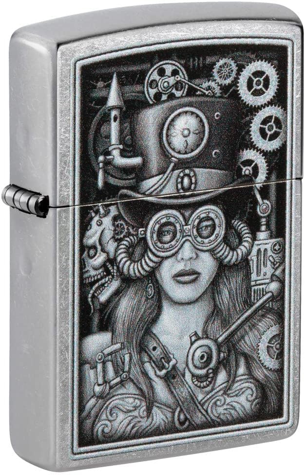 Zippo Steam Punk Woman Street Chrome Pocket Lighter