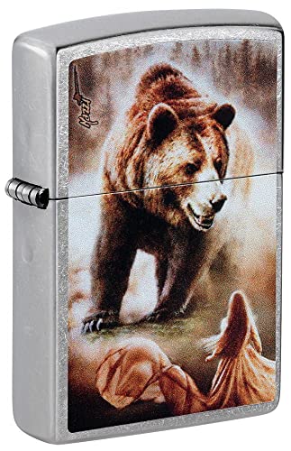 Zippo Lighter- Personalized Engrave Animals Outdoors Mazzi Grizzly Bear 48330