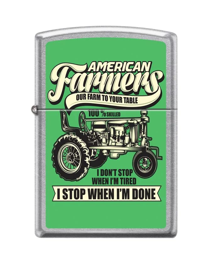 Zippo Lighter-American Farmers Tractor Street Chrome Windproof Lighter #Z5381