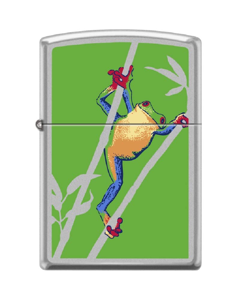 Zippo Lighter-Frog Tropical Satin Chrome Windproof Lighter #Z5534