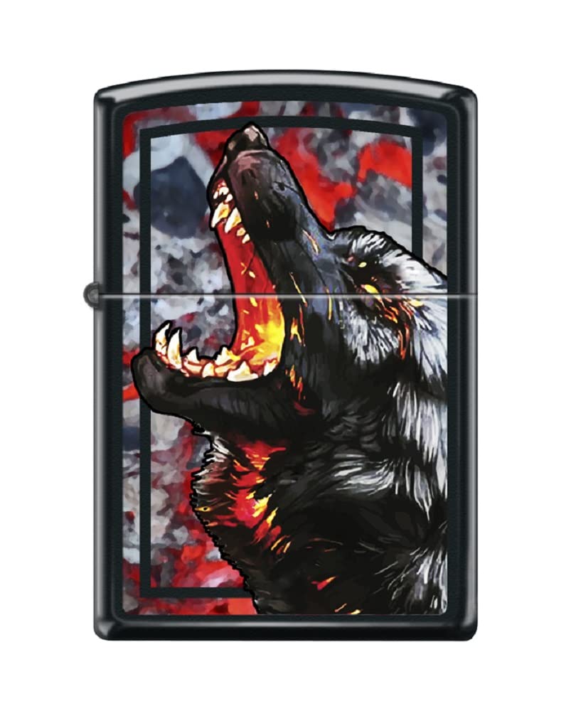 Zippo Lighter- Wolf Design Windproof Lighter Fire Wolf #Z6000