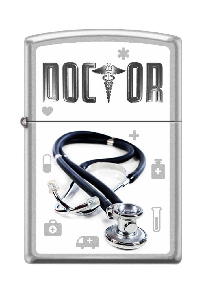 Zippo Lighter- Doctor Stethoscope Satin Chrome Windproof Lighter #Z5146