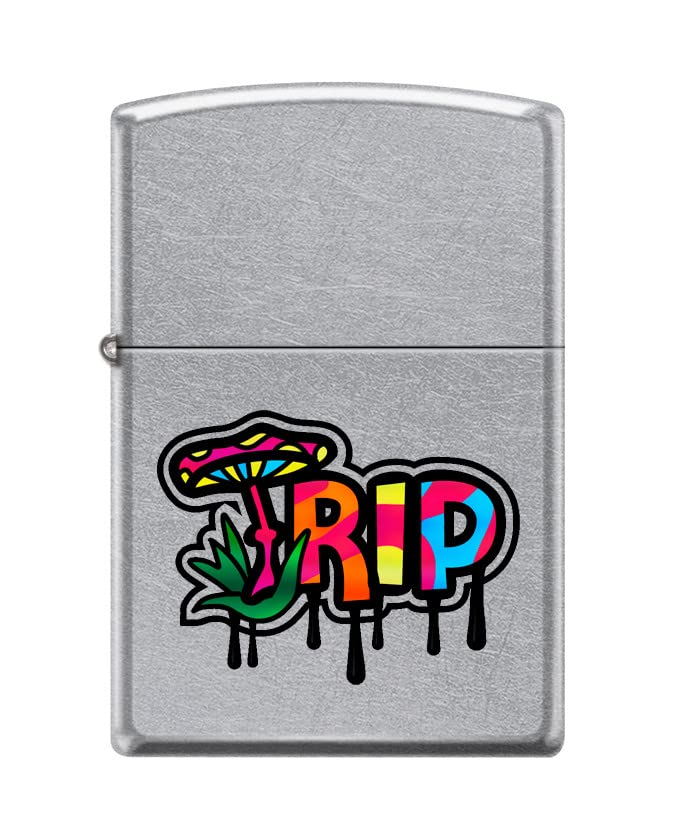 Zippo Lighter-Trip Mushroom Design Street Chrome Windproof Lighter #Z5397
