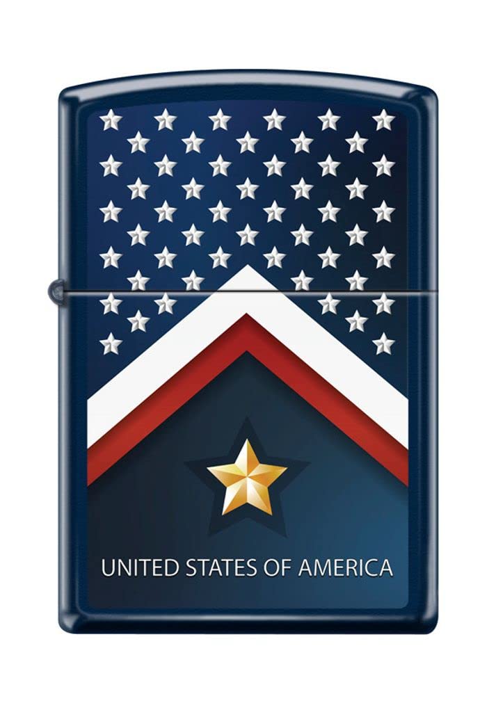 Zippo Lighter - Personalized Message Engraved on Backside Americana US Eagle USA Flag Patriotic Collection1 Windproof Lighter