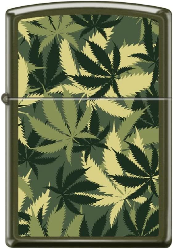 Zippo Lighter - Personalized Message Engraved on Backside Leaf Smoke Collection Windproof Lighter