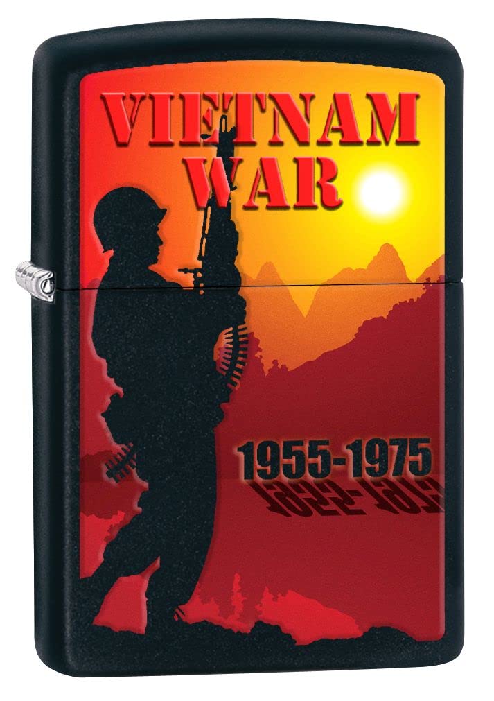 Zippo Lighter- Personalized Message for Vietnam War Soldier Black Matte #Z5104