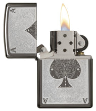 Load image into Gallery viewer, Zippo Lighter- Personalized Engrave Black Ice Ace of Spades Black Ice Ace 28323
