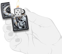 Load image into Gallery viewer, Zippo Lighter- Personalized Engrave for Skull Clock Design #29854
