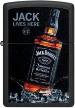 Load image into Gallery viewer, Zippo Jack Daniel's Jack Lives Here Black Matte Pocket Lighter
