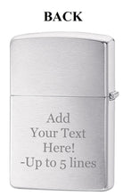 Load image into Gallery viewer, Zippo Lighter - Personalized Message Engraved on Backside Pipe Insert Pipe Windproof Lighter #Z265
