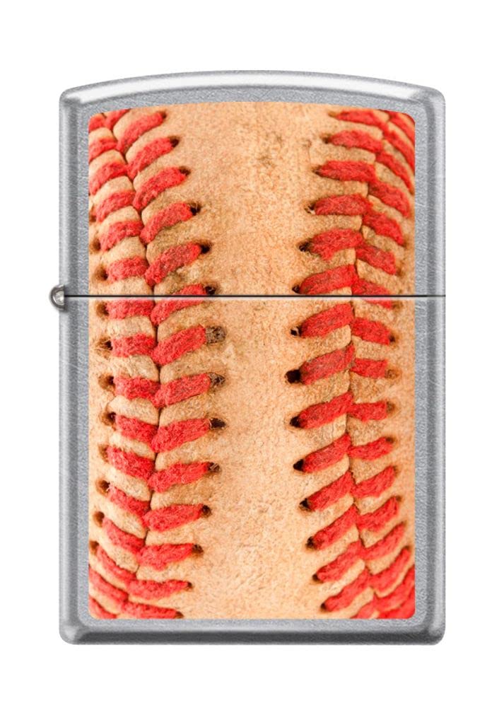 Zippo Lighter - Personalized Custom Message Engraved on Backside for Baseball Ball Stitching Street Chrome #Z5228