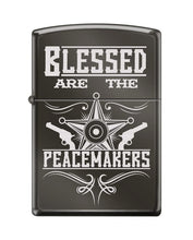 Load image into Gallery viewer, Zippo Lighter- Personalized Engrave Blessed are Peacemaker La Black Ice #Z5514
