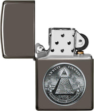 Load image into Gallery viewer, Zippo Dollar Design Black Ice Pocket Lighter
