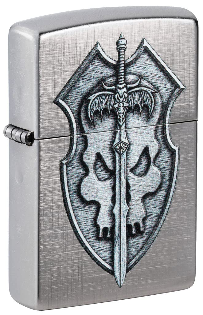 Zippo Lighter- Personalized Message for Dragon Medieval Sword and Shield 48372