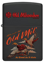 Load image into Gallery viewer, Zippo Lighter - Custom Engraved with Your Message for Old Milwaukee Duck Hunt Design Black Matte Pocket Lighter 46307
