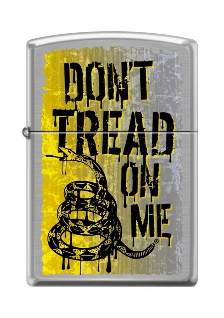 Zippo Lighter- Don't Tread On Me Brushed Chrome Windproof Lighter #Z5236