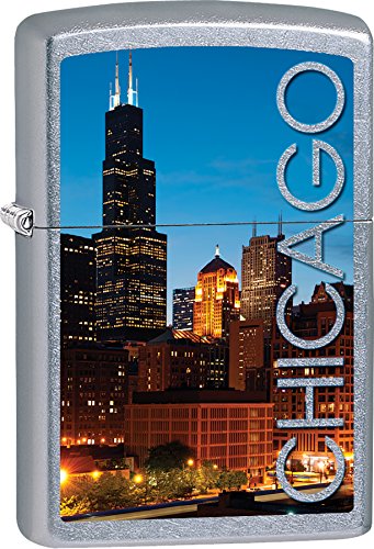 Zippo Lighter- Personalized Engrave for USA City and States Chicago Z099
