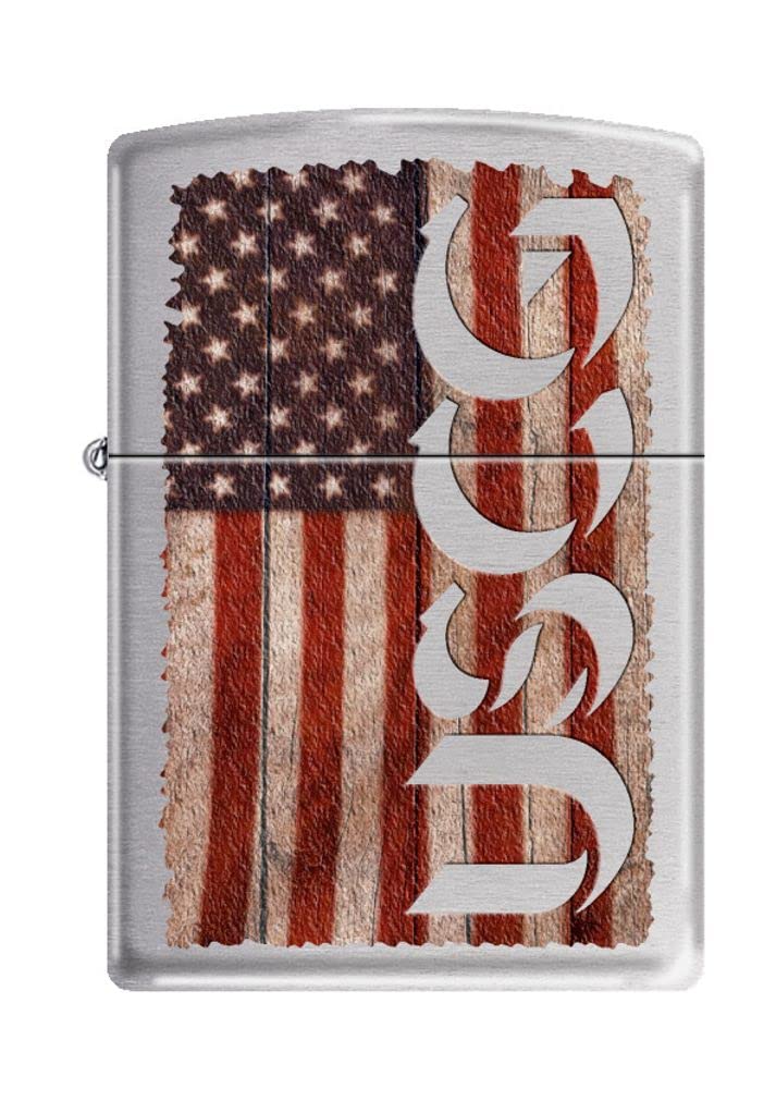 Zippo Lighter- USCG Coast Guard American Flag Brushed Chrome Windproof Lighter #Z5021