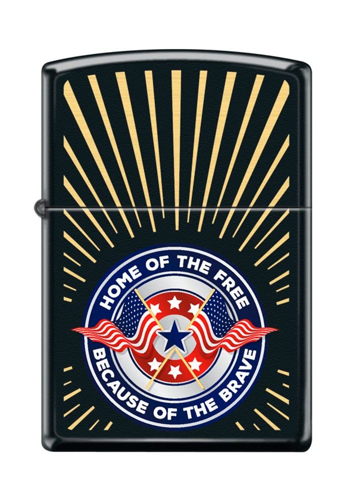 Zippo Lighter- Home of The Free Brave American Memorial Black Matte Windproof Lighter #Z5206