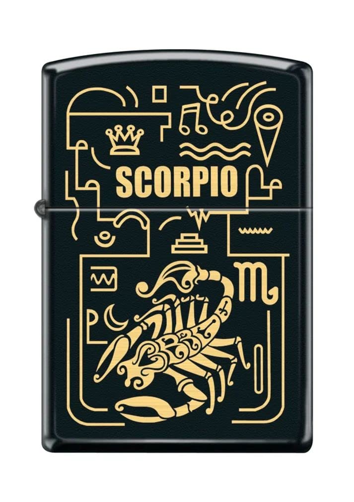Zippo Lighter- Scorpio Zodiac Horoscope Sign Black Matte Windproof Lighter #Z5307