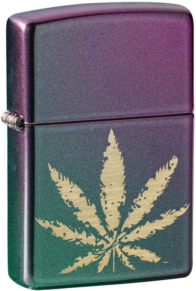 Zippo Lighter - Personalized Custom Message Engraved on Back for Iridescent Leaf Windproof Zippo Lighter #49185